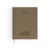 Semainier naturel 2025 - 210x270mm - couverture kaki transfert a chaud 16 pages personnalisees en debut d'agenda