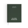 Semainier naturel 2025 - 210x270mm - couverture kaki transfert a chaud 16 pages personnalisees en debut d'agenda