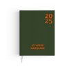 Semainier harmonie 2025 - 210x270mm - couverture kaki transfert a chaud 16 pages personnalisees en debut d'agenda