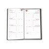 Mini prestige 2025 - 90x165mm - couverture rouge thermovirant 8 pages personnalisees en debut d'agenda