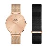 Set Montre Petite Unitone Rose-Doré D36 + Bracelet Petite Cornwall Rose-Doré L16