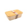 Bento 'Ikoma', noir, avec couvercle en bambou