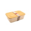 Bento 'Ikoma', noir, avec couvercle en bambou