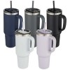 Mug Sydney 1200 ml double paroi certifié RCS avec isolation par le vide et couche de cuivre avec paille