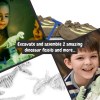 2 in 1 Fossil Excavation Kit II. Jeu éducatif livré avec un sac cadeau en papier kraft (90 g/m²)