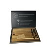 Set de planche et couteaux à fromage FSC 100% acacia (Stock)