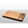 Set de planche et couteaux à fromage FSC® 100% acacia (Stock)