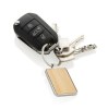 Porte-clés rectangle en alliage de zinc RCS et bambou