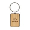 Porte-clés rectangle en alliage de zinc RCS et bambou