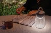 Lampe de table rechargeable par USB en plastique RCS Aurora