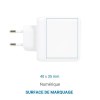 Chargeur USB 38W 2 ports Usb, prise UE