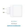 Chargeur USB 38W 2 ports Usb, prise UE