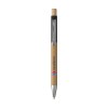Stylo à bille à encre bleue avec corps et bouton poussoir en bambou certifié FSC 100%
