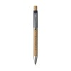 Stylo à bille à encre bleue avec corps et bouton poussoir en bambou certifié FSC 100%