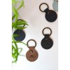 Recycled Leather Keyring Round porte-clés