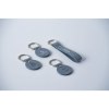 Recycled Denim Textile Keyring Round porte-clés