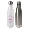 Bouteille isotherme SCREW blanche fond Argent - 500ml