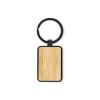 Porte-clés en bambou et métal rectangulaire