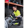 VL VULCAN. Polo bicolore (160g/m²) à manches longues, en polyester (100%)