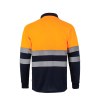 VL VULCAN. Polo bicolore (160g/m²) à manches longues, en polyester (100%)