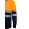 VL VULCAN. Polo bicolore (160g/m²) à manches longues, en polyester (100%)