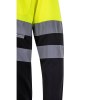 VL VULCAN. Polo bicolore (160g/m²) à manches longues, en polyester (100%)
