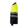 VL VULCAN LARGE. Polo bicolore (160g/m²) à manches longues, en polyester (100%)