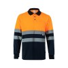 VL VULCAN LARGE. Polo bicolore (160g/m²) à manches longues, en polyester (100%)