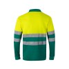 VL PLUTO LARGE. Polo piqué bicolore (150g/m²) à manches longues, en coton (55%) et polyester (45%)