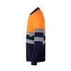 VL PLUTO LARGE. Polo piqué bicolore (150g/m²) à manches longues, en coton (55%) et polyester (45%)
