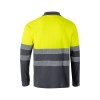 VL PLUTO LARGE. Polo piqué bicolore (150g/m²) à manches longues, en coton (55%) et polyester (45%)