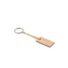 HOPPS. Porte-clés rectangulaire en bambou avec cordon en PET