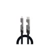 Câble universel 4 en 1 'Orlando', 1m, gris anthracite