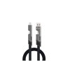Câble universel 4 en 1 'Orlando', 1m, gris anthracite