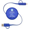 Câble rétractable 5 en 1 Alasia de 100 cm en plastique recyclé et aluminium pour la synchronisation des données et la charge rapide de 45 W