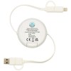 Câble rétractable 5 en 1 Alasia de 100 cm en plastique recyclé et aluminium pour la synchronisation des données et la charge rapide de 45 W