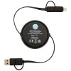 Câble rétractable 5 en 1 Alasia de 100 cm en plastique recyclé et aluminium pour la synchronisation des données et la charge rapide de 45 W