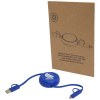 Câble rétractable 5 en 1 Alasia de 100 cm en plastique recyclé et aluminium pour la synchronisation des données et la charge rapide de 45 W