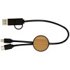 Câble 5 en 1 Chechia en plastique recyclé de 30 cm pour la synchronisation des données et la charge rapide de 27 W avec détails en bambou