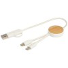 Câble 5 en 1 Chechia en plastique recyclé de 30 cm pour la synchronisation des données et la charge rapide de 27 W avec détails en bambou
