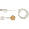 Câble 5 en 1 Chechia en plastique recyclé de 150 cm pour la synchronisation des données et la charge rapide de 27 W avec détails en bambou