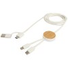 Câble 5 en 1 Chechia en plastique recyclé de 150 cm pour la synchronisation des données et la charge rapide de 27 W avec détails en bambou
