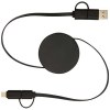 Câble rétractable 5 en 1 Citala en plastique recyclé de 90 cm pour la synchronisation des données et la charge rapide de 40 W