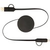 Câble rétractable 5 en 1 Citala en plastique recyclé de 90 cm pour la synchronisation des données et la charge rapide de 40 W