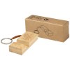 Support de téléphone en bambou Bosona avec porte-clés