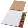Carnet de notes à spirales Doodle A5 à couverture souple et set de crayons gras