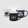 Wyoming - 385 ml Mug de camping émaillé avec bord en acier inoxydable (+Sérigraphie)