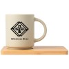 Café Duo - 325 ml Ensemble tasse en céramique et planche en bambou (+Gravure Laser)