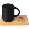 Café Duo - 325 ml Ensemble tasse en céramique et planche en bambou (+Gravure Laser)