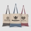 Quebec - Sac fourre-tout en coton recyclé bicolore 140 gsm (+Sérigraphie)